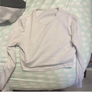 SHEIN Cream Long Sleeve Crop Top